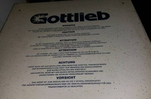 Gottlieb Hot Shots Pinball Backbox Rear