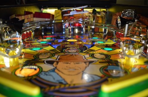 Indiana Jones Pinball Machine - Playfield view from flippers
