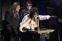 Alice Cooper and Dennis Dunaway dedicated the Rock and Roll Hall of Fame's pinball exhibit in July 2018